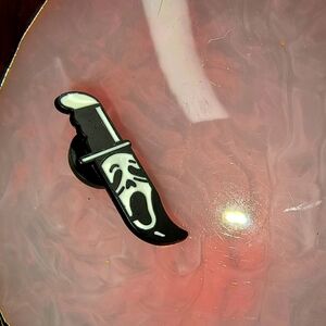 Women’s Jewelry Unique Spooky Halloween Gothic Black and White Scream Knife Pin